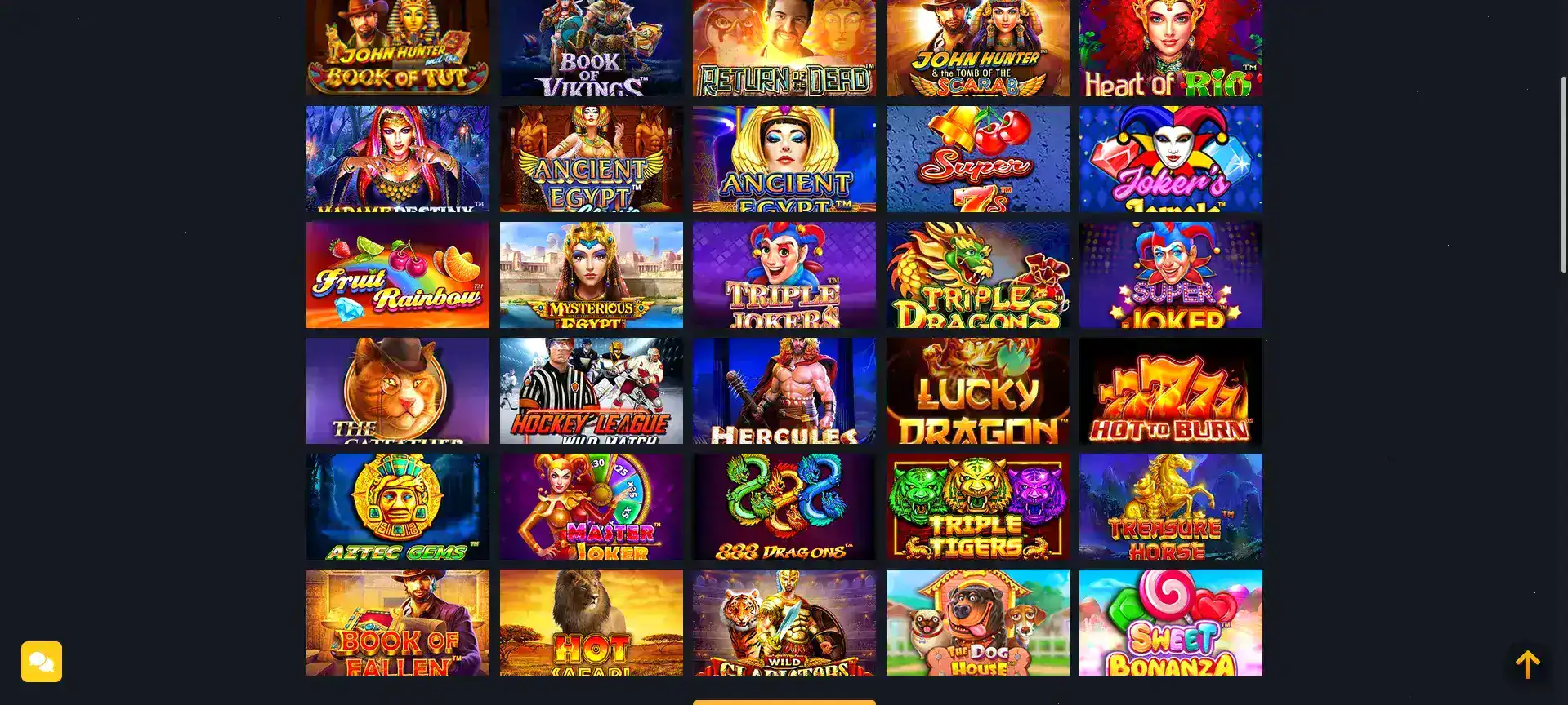 Интерфейс игрового зала Paradise casino со слотами